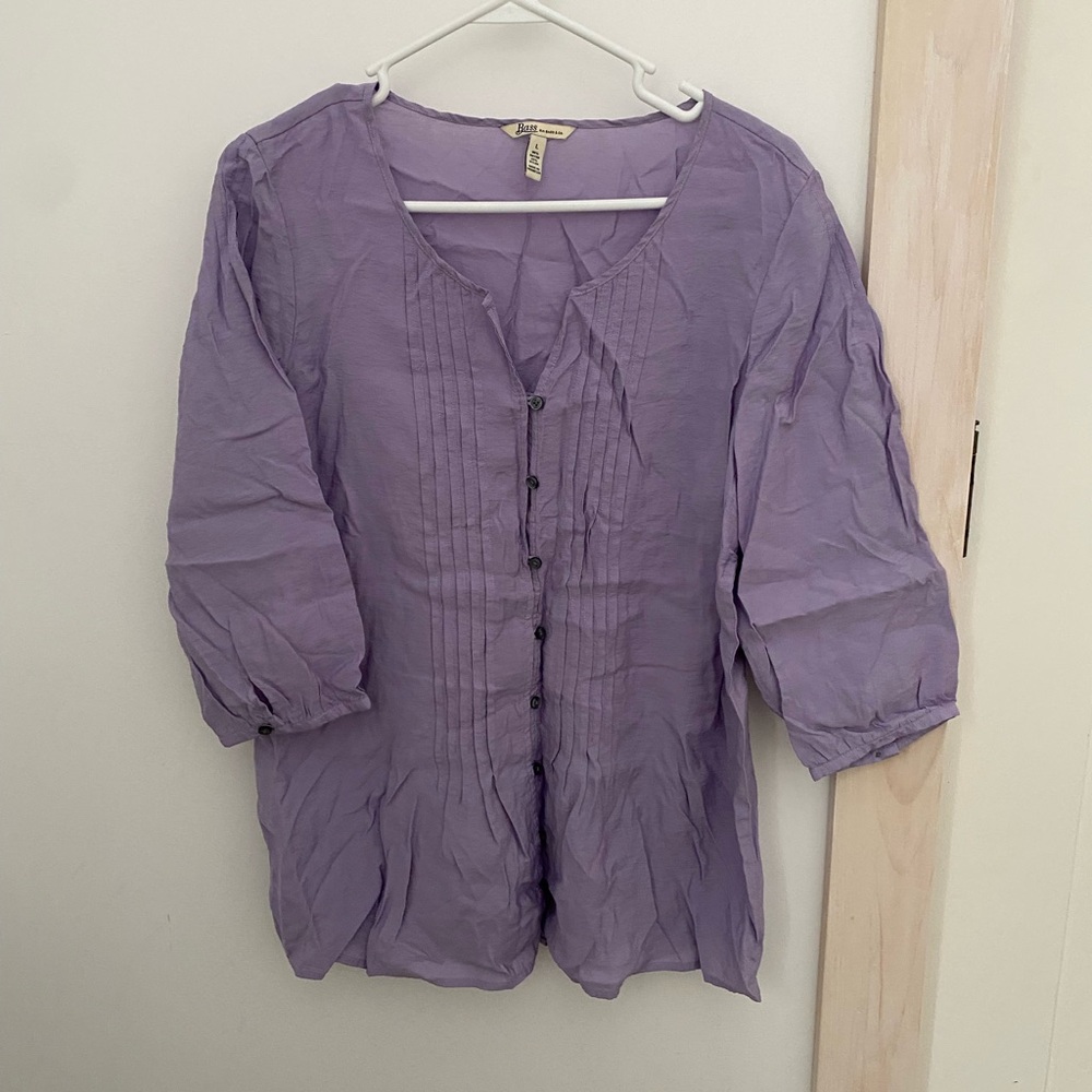 Bass Lavender Purple Blouse / Shirt Sz. L